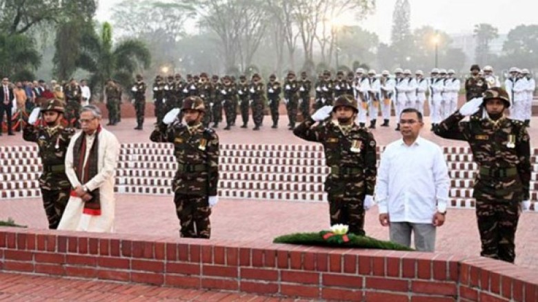 জাতীয় স্মৃতিসৌধে রাষ্ট্রপতি ও প্রধানমন্ত্রীর শ্রদ্...